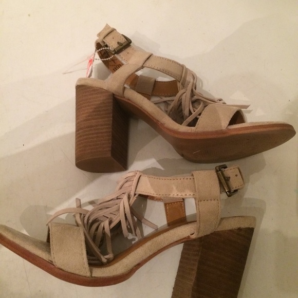 Canyon RRiver Blue beige suede fringe shoes 8 NEW - Picture 4 of 7